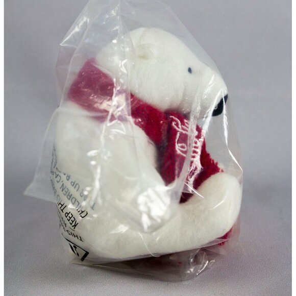Plush Mini Coca-Cola Polar Bear 5" Red Scarf 2017 Christmas NEW - Picture 3 of 6